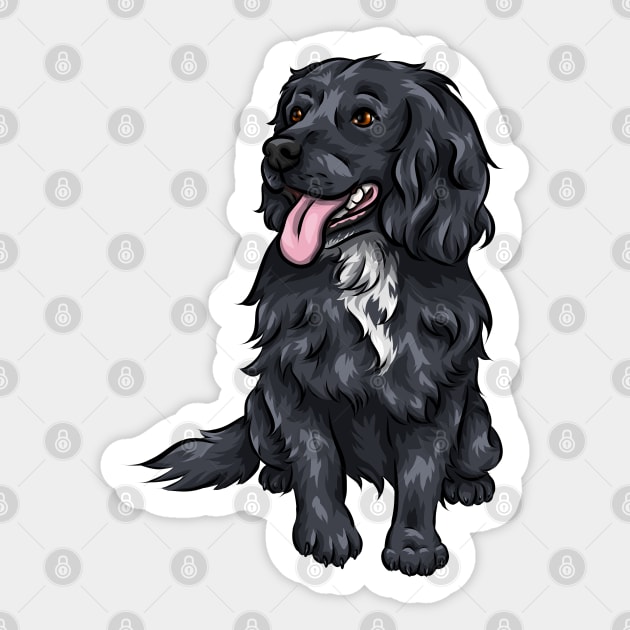 Cute Black Cocker Spaniel Dog Sticker by Shirin Illustration